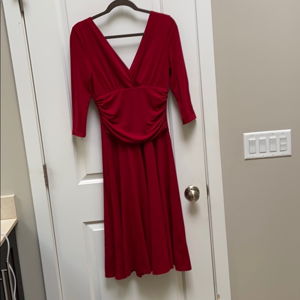 Red A-line Dress